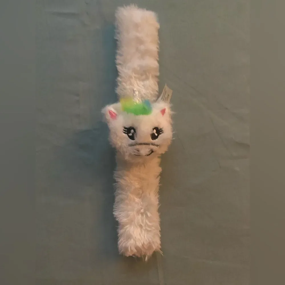 Kitty Unicorn Snap Wrist Band. Very Soft N Fuzzy.
